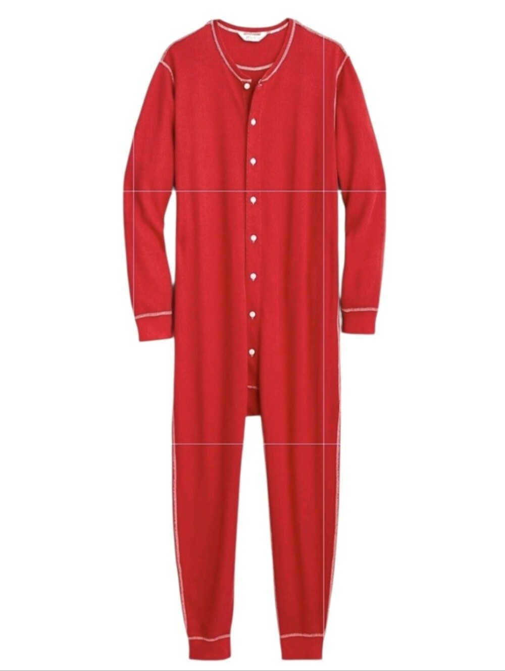J. Crew Union Suit Long Johns XL Red One Piece Pajamas Men's Cotton PJ'S